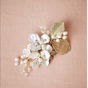 Gold x Pearl Floral Bridal Headpiece BHLDN